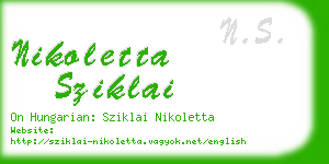 nikoletta sziklai business card